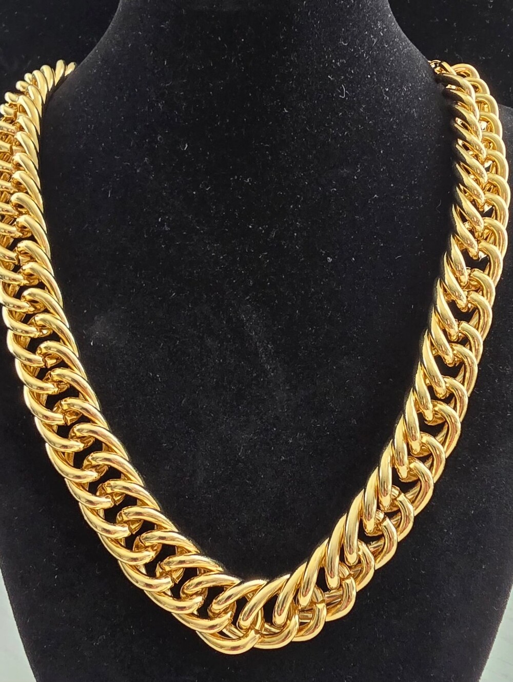 Chunky Gold Dipped Statement Curb Chain Necklace